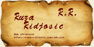 Ruža Riđošić vizit kartica